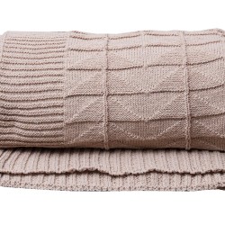 Κουβέρτα Πλεκτή Nolan Beige Cotton Viopros (125x170) 1Τεμ