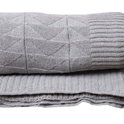 Κουβέρτα Πλεκτή Nolan Grey Cotton Viopros (125x170) 1Τεμ