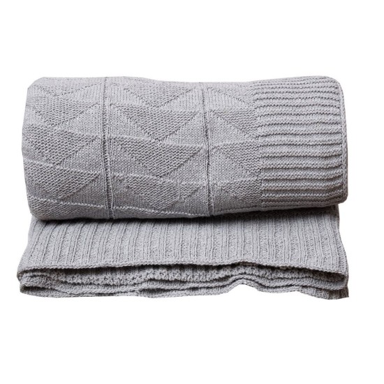 Κουβέρτα Πλεκτή Nolan Grey Cotton Viopros (125x170) 1Τεμ