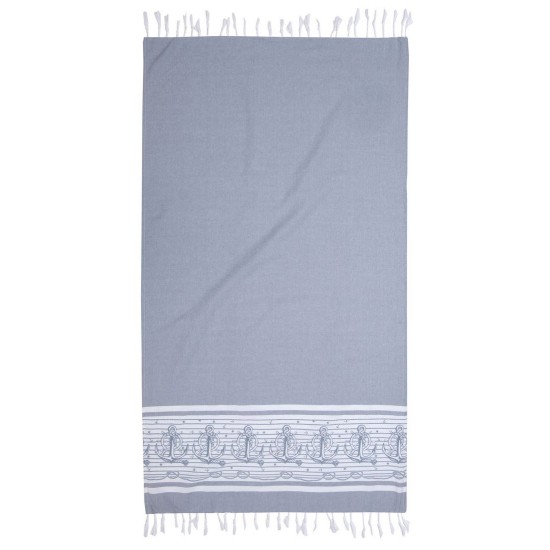 Πετσέτα Θαλάσσης Παρεό Beach Towels Μαρίν Grey Cotton Viopros (90x170) 1Τεμ