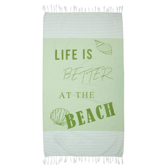 Πετσέτα Θαλάσσης Παρεό Beach Towels Σάντυ Green Cotton Viopros (97x175) 1Τεμ