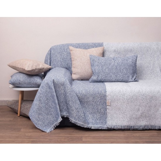 Ριχτάρι Πολυθρόνας Throws 3020 Denim Jacquard Cotton Viopros (180x150) 1Τεμ
