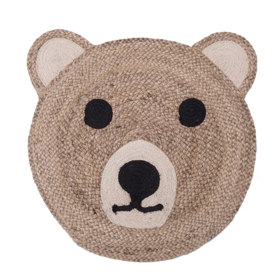 Χαλάκι Παιδικό Rugs Ideas Αρκουδάκι Jute Viopros (Φ 60εκ) 1Τεμ