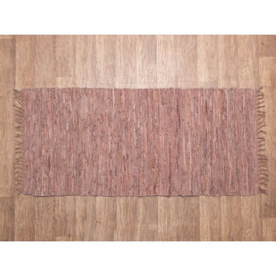 Χαλάκι-Διάδρομος Δερμάτινο Βραδύκαυστο 1 Brown Viopros (65x135) 1Τεμ