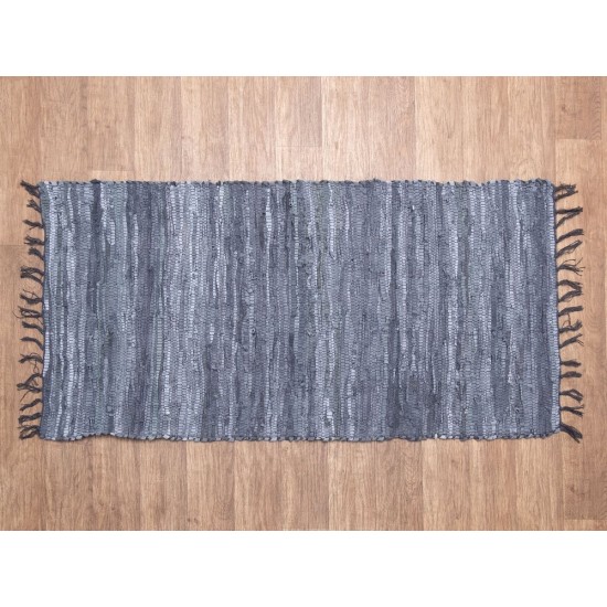 Χαλάκι-Διάδρομος Δερμάτινο Βραδύκαυστο 2 Grey Viopros (65x135) 1Τεμ