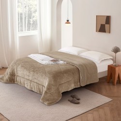 Κουβερτοπάπλωμα Με Sherpa Υπέρδιπλο Μοντάνα Beige Micromink Embossed Viopros (220x240) 1Τεμ