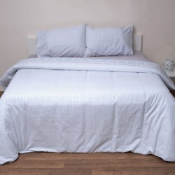 Σεντόνια Φανελένια Μονά Σετ 2550 Grey Flannels Cotton Viopros (100x200+25 ) Με Λάστιχο 3Τεμ