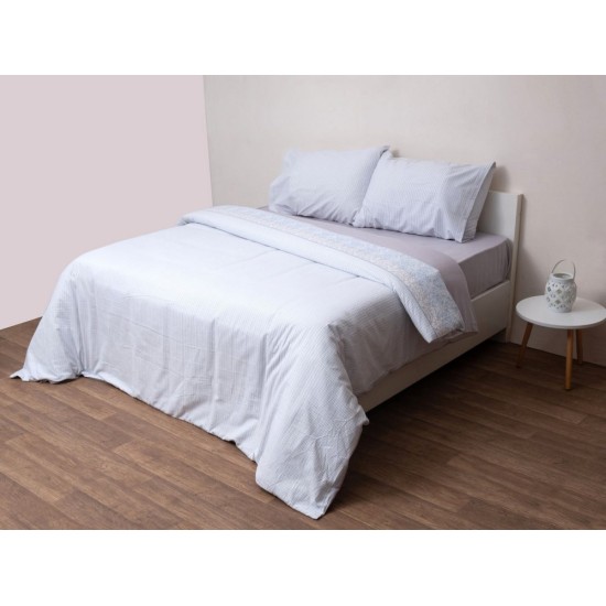 Παπλωματοθήκη Φανελένια Μονή 2550 Grey Flannels Cotton Viopros (160x240) 1Τεμ