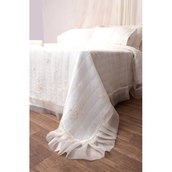 Κουβερλί Νυφικό Υπέρδιπλα Wedding Time 3330 Ecru Viopros (240x250) 3Τεμ