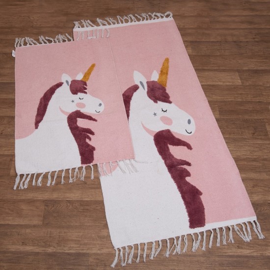 Χαλάκι Παιδικό Kids Rugs Μονόκερος Cotton Viopros (60x90) 1Τεμ