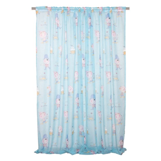 Κουρτίνα Παιδική Με Τρέσα Βουάλ Cuertains Κουρσάροι Turquoise Viopros (140Πx270Υ) 1Τεμ