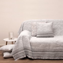 Ριχτάρι Τετραθέσιου Throws 3021 Jacquard Grey Cotton Viopros (180x320) 1Τεμ