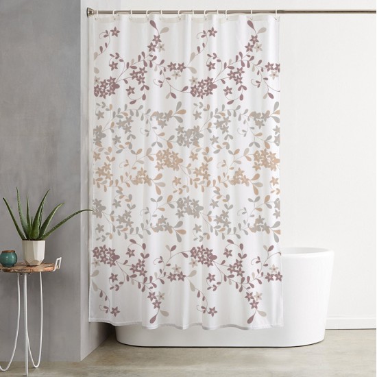 Κουρτίνα Μπάνιου Υφασμάτινη Αδιάβροχη Bath Ideas Έντεν Viopros (180Πx180Υ) 1Τεμ