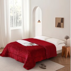 Κουβερτοπάπλωμα Υπέρδιπλο Μοντάνα Bordeaux Micromink Embossed Viopros (160x220) 1Τεμ