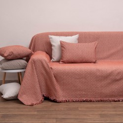 Διακοσμητική Μαξιλαροθήκη Pillows 2219 Terracotta Jacquard Chenille Viopros (42x42) 1Τεμ