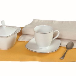 Σουπλά Σετ Δίχρωμα 590 Κίτρινο-Εκρού Cotton Viopros (32x45) 2Τεμ