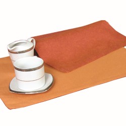 Σουπλά Σετ Δίχρωμα 590 Τερρακότα-Πορτοκαλί Cotton Viopros (32x45) 2Τεμ