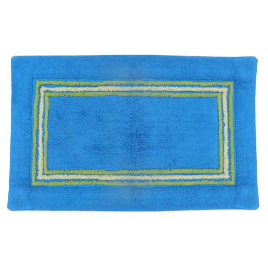 Πατάκι Μπάνιου Stripes Blue Cotton Viopros (50x80) 1Τεμ