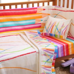Σεντόνια Βρεφικά Λίκνου Σετ Bebe Μολύβια Cotton Viopros (80x100) 2Τεμ