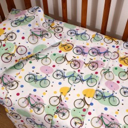 Σεντόνια Βρεφικά Λίκνου Σετ Bebe Ποδήλατα Cotton Viopros (80x100) 2Τεμ