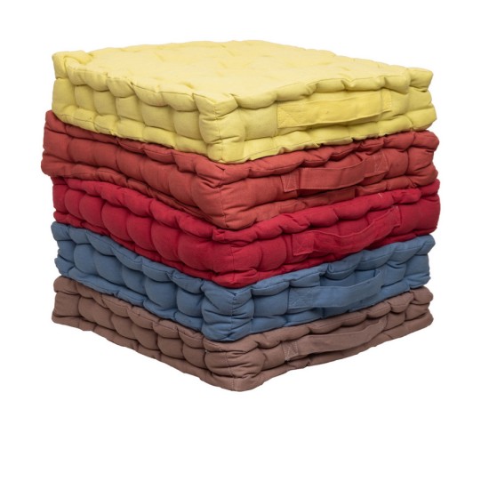 Μαξιλάρι Δαπέδου 581-31 Yellow Cotton Viopros (40x40x8) 1Τεμ