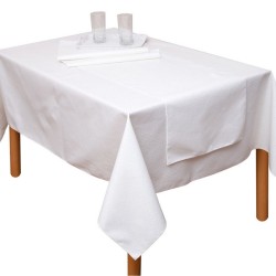 Τραπεζομάντηλο Αλέκιαστο Κορίνα White Viopros (140x280) 1Τεμ