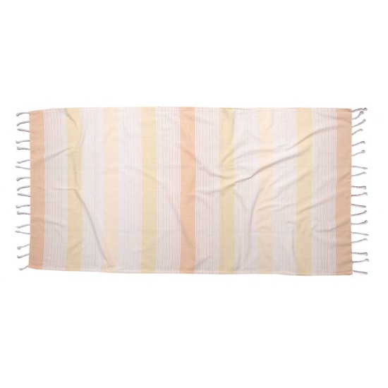Πετσέτα Παρεό Beach Towels Σεβίνα Yellow Cotton Viopros (85x165) 1Τεμ