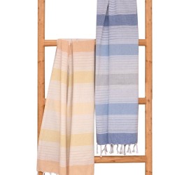 Πετσέτα Παρεό Beach Towels Σεβίνα Blue Cotton Viopros (85x165) 1Τεμ