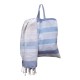 Πετσέτα Παρεό & Τσάντα Σετ Beach Towels Σεβίνα Blue Cotton Viopros 2Τεμ