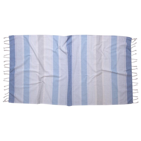 Πετσέτα Παρεό & Τσάντα Σετ Beach Towels Σεβίνα Blue Cotton Viopros 2Τεμ