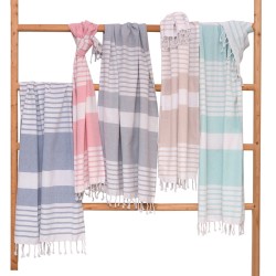 Πετσέτα Παρεό Beach Towels Γκαμπριέλα Beige Cotton Viopros (85x165) 1Τεμ