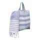 Πετσέτα Παρεό & Τσάντα Σετ Beach Towels Γκαμπριέλα Blue Cotton Viopros 2Τεμ