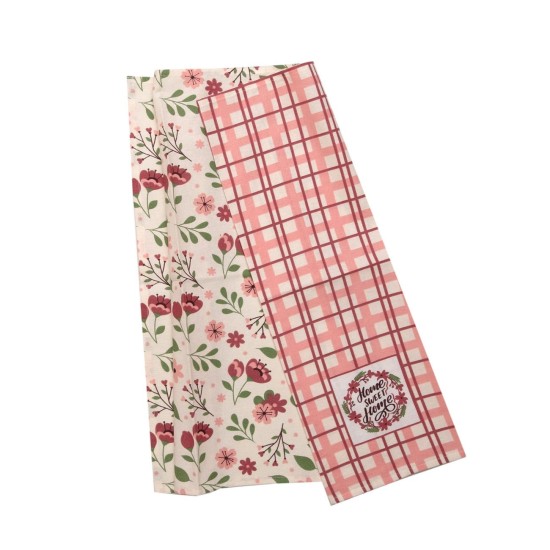 Ποτηρόπανα Σετ 971 Pink Cotton Viopros (40x60) 2Τεμ