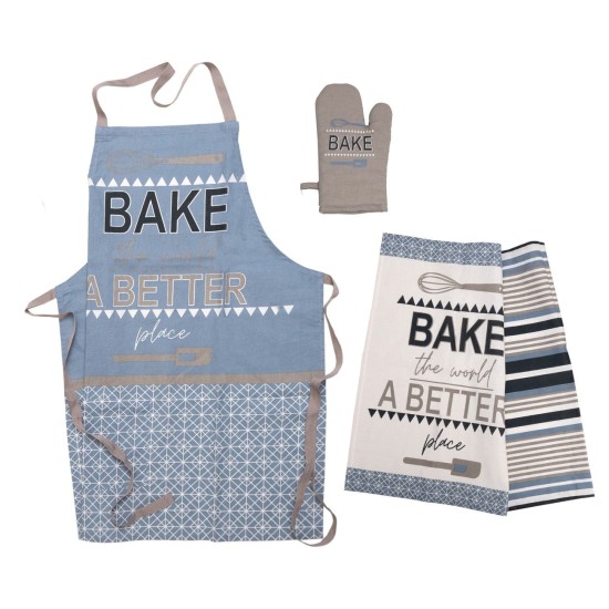 Κουζίνας Σετ 970 Blue Cotton Viopros 4Τεμ