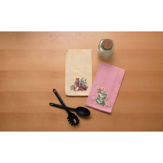 Ποτηρόπανα Σετ Kitchen 561 Cotton Viopros (45x65) 2Τεμ