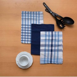 Ποτηρόπανα Kitchen Bristol Blue Cotton Viopros (40x60) 3Τεμ