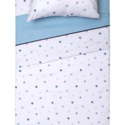 Κουβερλί Βρεφικό Κούνιας Bebe Ίκαρος L.Blue Cotton Viopros (120x160) 1Τεμ