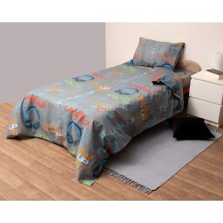 Σεντόνια Ημίδιπλα Σετ Kids 860 Polycotton Viopros (120x200+25 ) Με Λάστιχο 3Τεμ