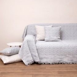 Ριχτάρι Τετραθέσιου Throws 3023 Grey Jacquard Cotton Viopros (180x320) 1Τεμ