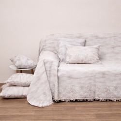 Ριχτάρι Τετραθέσιου Throws 3025 Beige Jacquard Cotton Viopros (180x320) 1Τεμ