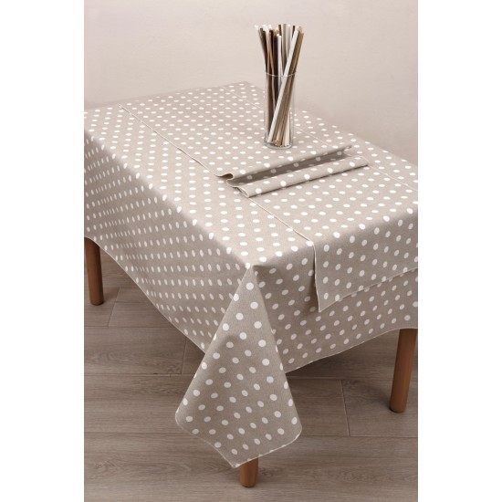 Τραπεζομάντηλο Vicky Αλέκιαστο & Αδιάβροχο Beige Viopros (140x220) 1Τεμ