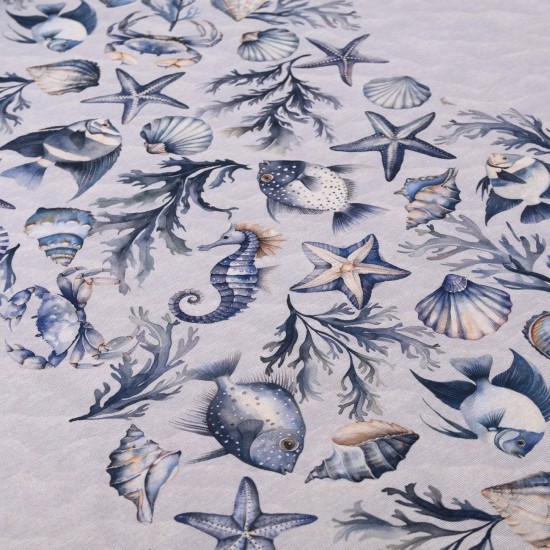 Τραπεζομάντηλο Κοχύλι Loneta Digital Print Viopros (140x220) 1Τεμ