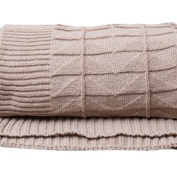 Κουβέρτα Πλεκτή Βρεφική Κούνιας Νόλαν Beige Cotton Viopros (125x170) 1Τεμ