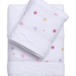 Πετσέτες Παιδικές Σετ Bath Ίκαρος Pink Cotton Viopros 2Τεμ