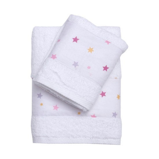 Πετσέτες Παιδικές Σετ Bath Ίκαρος Pink Cotton Viopros 2Τεμ