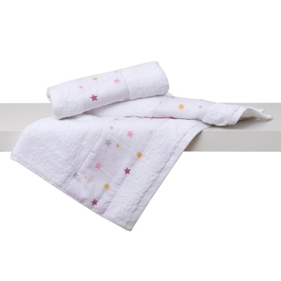 Πετσέτες Παιδικές Σετ Bath Ίκαρος Pink Cotton Viopros 2Τεμ