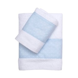 Πετσέτες Παιδικές Σετ Baby Ρόμπιν L.Blue Cotton Viopros 2Τεμ Πετσέτες Παιδικές Σετ Baby Ρόμπιν L.Blue Cotton Viopros 2Τεμ