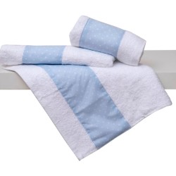 Πετσέτες Παιδικές Σετ Baby Ρόμπιν L.Blue Cotton (Σε Συσκευασία Δώρου) Viopros 2Τεμ