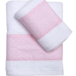Πετσέτες Παιδικές Σετ Baby Ρόμπιν Pink Cotton (Σε Συσκευασία Δώρου) Viopros 2Τεμ