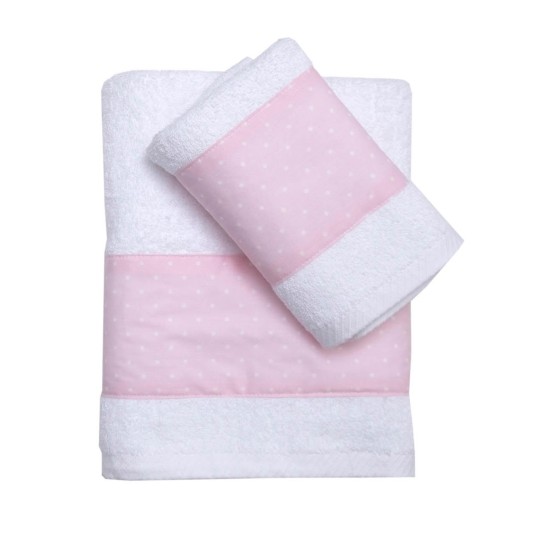 Πετσέτες Παιδικές Σετ Baby Ρόμπιν Pink Cotton (Σε Συσκευασία Δώρου) Viopros 2Τεμ